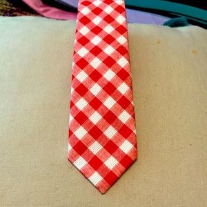 Red checked Skinny Tie. From the tie bar